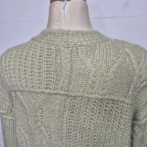Zara Sage Green Jewel Button Wool Blend Cardigan Size S - Picture 12 of 16